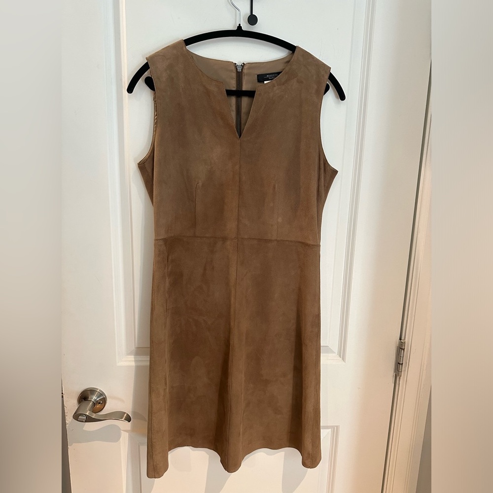 MaxMara Weekend Taupe Suede Mini Dress